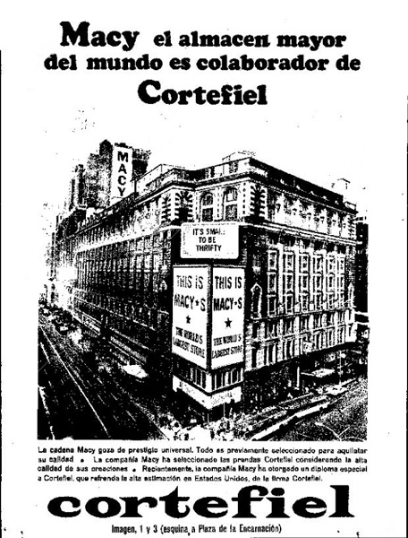 Cortefiel ad in the USA with Macy's and Saks